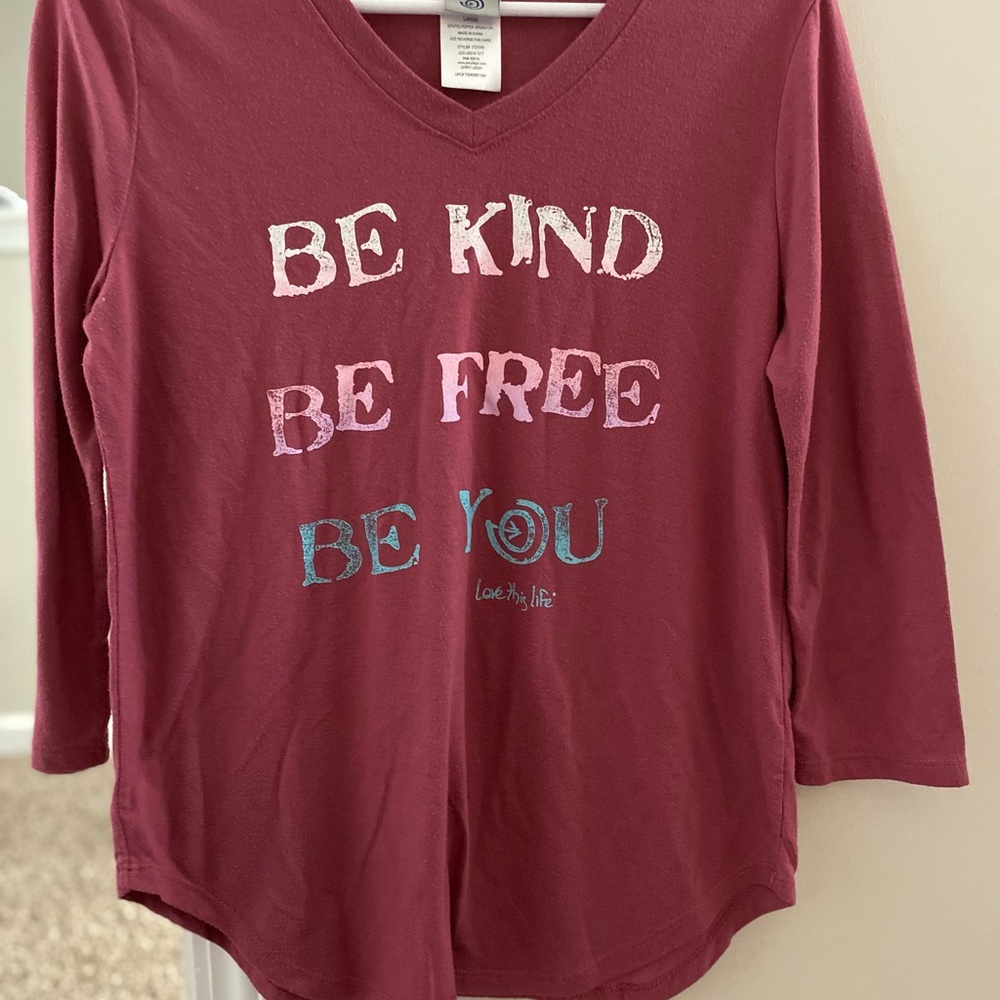 Women's Long Sleeve Tee - Red